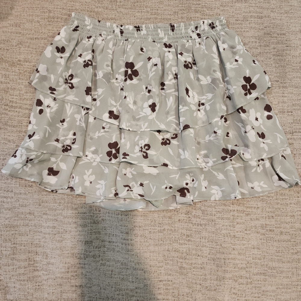 Willow & Clay Womens Ruffled Smocked Dressy Tiered Pistachio Skirt Size M